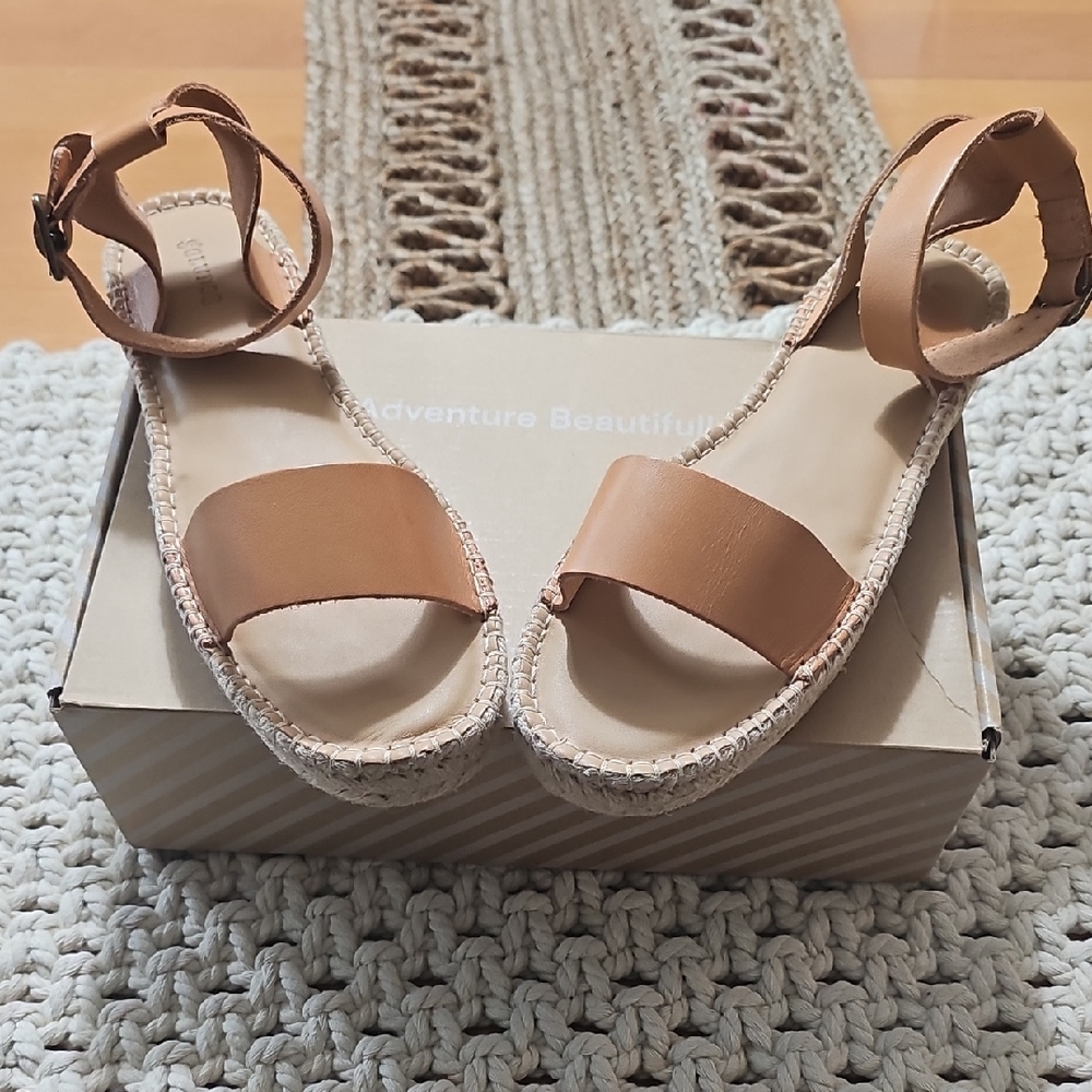 Soludos Tan Leather Nude Women's Cadiz Sandals Size 10